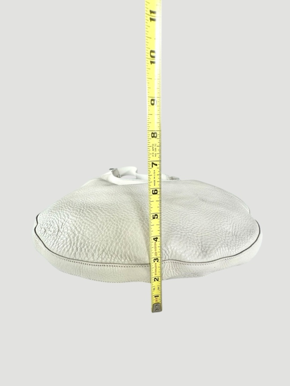 Donald J. Pliner White Leather Pebbled Hobo Shoulder Bag - Picture 9 of 13